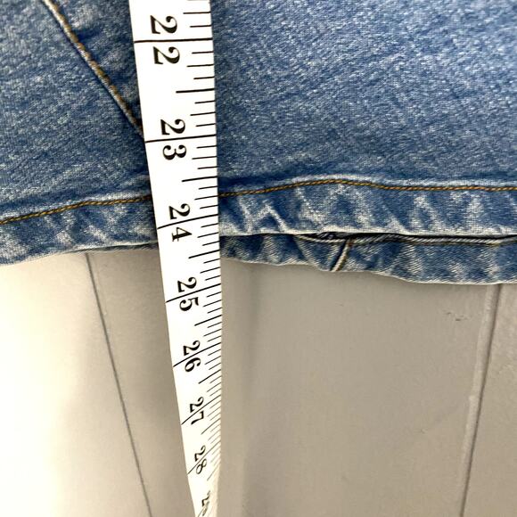 Vintage Y2K H&M Denim Washed Out Diagonal Stitching Boho Knee Length Skirt 14 - Picture 2 of 6